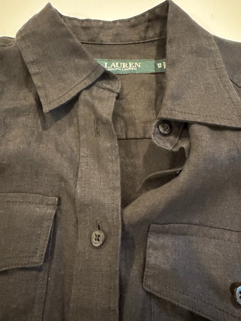 NWOT Ralph Lauren 100% Linen Shirt XS - Picture 8 of 11